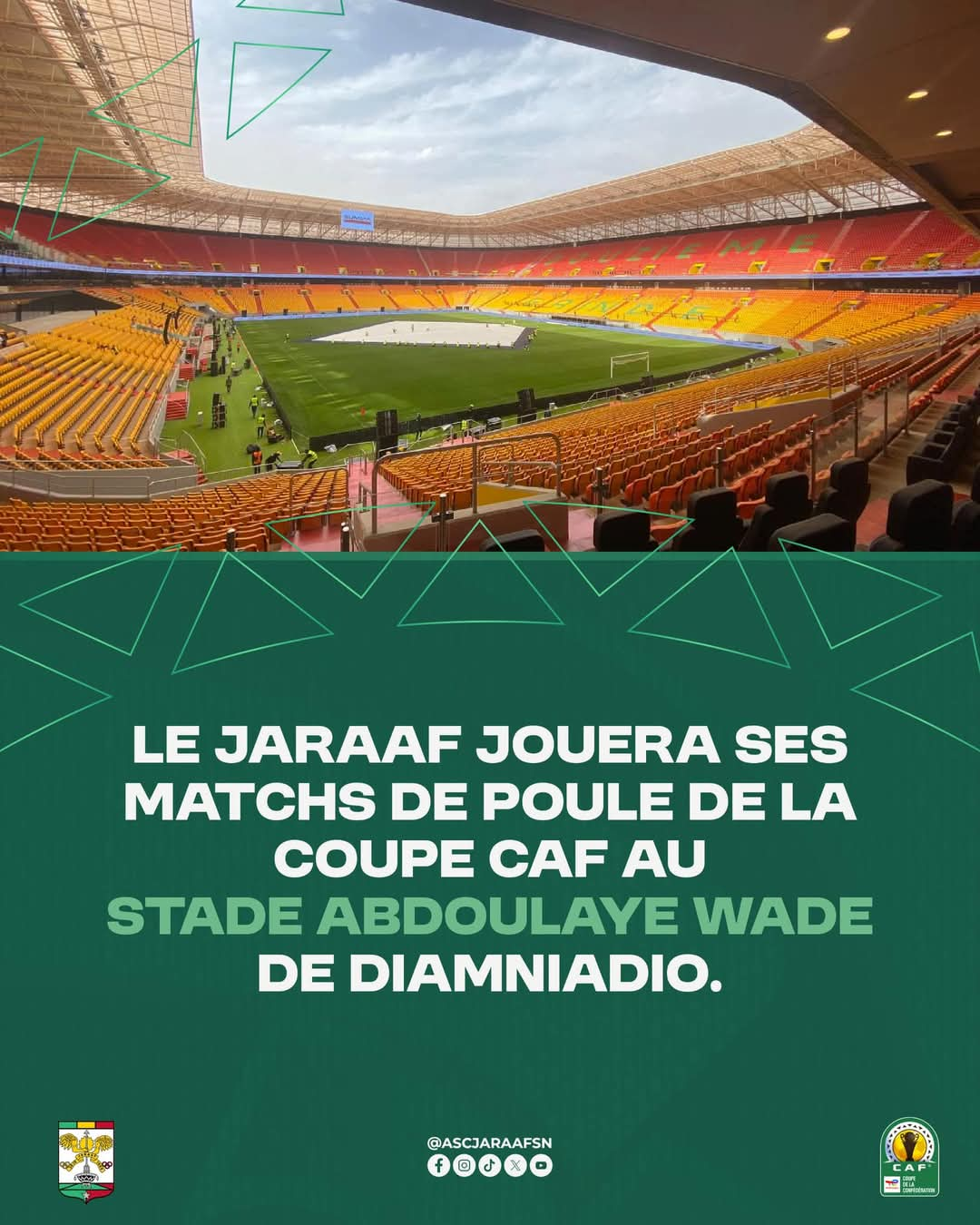 FOOT COUPE CAF  2E  JOURNEE  Le Jaraaf reçoit l’USM Alger au stade Abdoulaye Wade