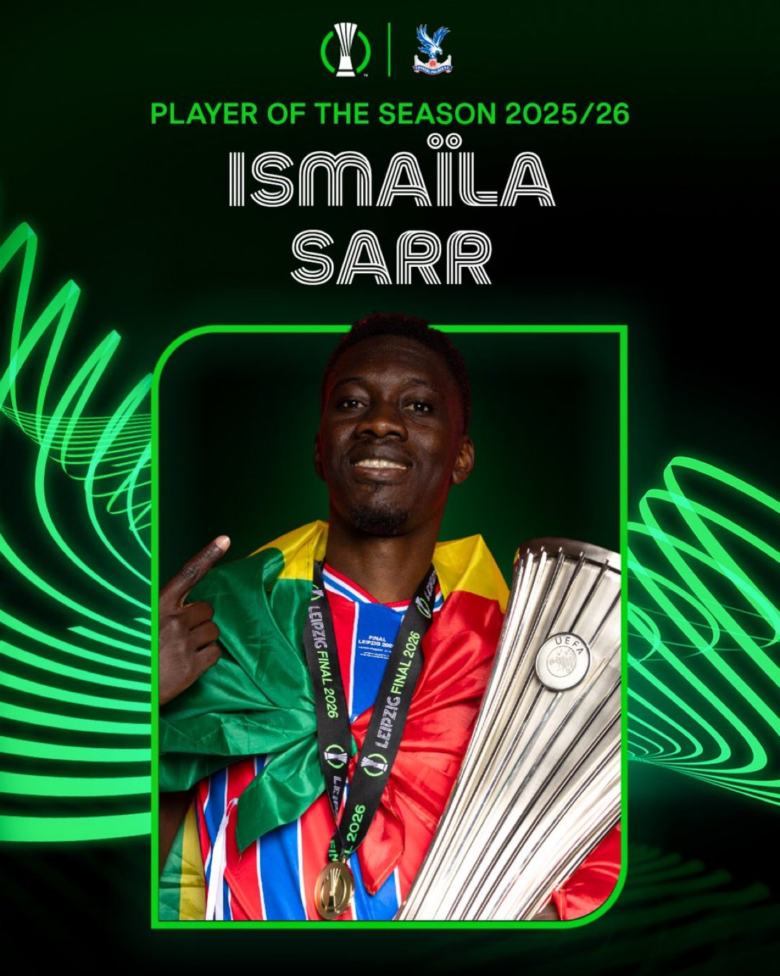 CONFERENCE LEAGUE 2025-2026: Ismaïla Sarr sacré meilleur joueur de la compétition par l’UEFA